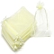 Organza DIY Craft Drawstring Bag, for Valentine Birthday Wedding Party Candy Wrapping, Lemon Chiffon, 9x7cm