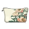 Flower Print Polyester Cosmetic Zipper Pouches, Waterproof Clutch Bag, Toilet Bag for Women, Tomato, 21x18x13.5cm