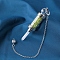 Natural Olive Jade Chips Wishing Bottle Dowsing Pendulum Big Pendants, with Platinum Plated Meatl Findings, 270mm