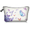 Butterfly Pattern Polyester Cosmetic Bag, Ladies' Large Capacity Travel Storage Bag, Aquamarine, 18~21x13.5cm