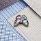 Alloy Rhinestone Shank Buttons, Butterfly, Colorful, 23mm