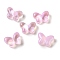 UV Plating Transparent Glass Beads, Butterfly, Pearl Pink, 10x14.5x5.5mm, Hole: 1.2mm