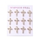 Ion Plating(IP) 304 Stainless Steel Cross Stud Earrings, with Rhinestone, Rose Gold, 15x11mm