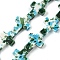 Baking Paint Synthetic Turquoise Beads Strands, with Enamel, Cross, Dark Turquoise, 15.5x12.5x3.5mm, Hole: 1mm, about 24pcs/strand, 14.96~15.08''(38~38.3cm)