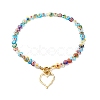Heart Alloy Pendant Necklace for Teen Girl Women NJEW-JN03707-2