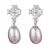 Natural Pearl Ear Studs EJEW-P286-09P-1