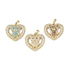 Brass Micro Pave Cubic Zirconia Pendants KK-P266-14G-1