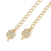 Brass Micro Pave Cubic Zirconia Ends with Chains KK-U043-04G-2