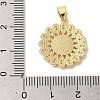 Flower Rack Plating Brass Cubic Zirconia Pendants KK-K385-61G-4