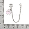 Rack Plating Paw Print Alloy Pink Enamel European Safety Chains FIND-C055-05P-02-3