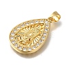 Rack Plating Brass Micro Pave Clear Cubic Zirconia Pendants KK-G500-02E-G-2