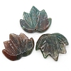 Natural Indian Agate Autumn Maple Leaf Pendants PW-WG36930-16-1
