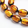 Handmade Silver Foil Glass Oval Beads FOIL-I004-C-03-1