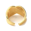 Rack Plating Brass Micro Pave Clear Cubic Zirconia Cuff Rings for Women RJEW-G325-13A-GP-3