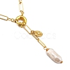 Natural Baroque Pearl Keshi Pearl Lariat Necklaces NJEW-JN03042-12