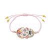 Handmade Japanese Seed Skull Link Bracelet BJEW-MZ00021-02-1