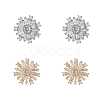 DICOSMETIC 4Pcs 2 Styles Brass & Alloy Micro Pave Clear Cubic Zirconia Shank Buttons DIY-DC0002-66-1