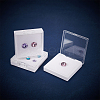 White Acrylic Loose Diamond Display Boxes with Clear Hinged Lid CON-WH0092-18B-4