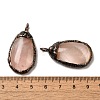 Natural Rose Quartz Pendants G-K381-05R-05-3