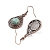 Natural Amazonite Teardrop Dangle Earrings EJEW-B055-02R-22-2