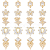 DICOSMETIC 20Pcs 5 Style Brass Micro Pave Clear Cubic Zirconia Cabochons KK-DC0003-25-1