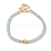 4mm Round Natural Aquamarine Beaded Bracelets BJEW-P318-03G-02-1