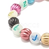 Luminous Acrylic Letter Beaded Stretch Bracelet for Women BJEW-JB07566-5