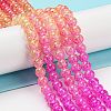 Spray Painted Crackle Glass Beads Strands DGLA-C002-6mm-09-2