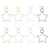 Unicraftale 4 Pairs 4 Colors Interlock Double Open Star Dangle Earrings STAS-UN0034-81-1