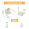 SUPERFINDINGS 24Pcs 2 Color Brass Micro Pave Clear Cubic Zirconia Stud Earring Findings KK-FH0004-79-2