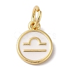 Real 18K Gold Plated Brass Enamel Charms KK-L216-001G-K-2