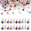 100Pcs 10 Colors Baking Painted Glass Pendants PALLOY-TA0002-47-8