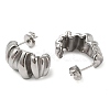 Non-Tarnish 304 Stainless Steel Twist Stud Earrings EJEW-Z022-14P-2