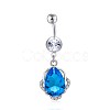Eco-Friendly Brass Cubic Zirconia Navel Ring AJEW-EE0004-49A-1