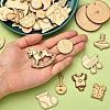 50Pcs Unfinished Wood Slices Art Pendants Chips WOOD-CJ0001-52-5