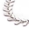 Enamel Wheat Link Chains Bracelet BJEW-P271-02P-06-3