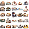 50Pcs Sleepy Dog Cat PVC Waterproof Self-Adhesive Stickers PW-WG75497-01-4