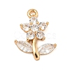 Brass Micro Pave Clear Cubic Zirconia Pendants ZIRC-U003-01G-10-1