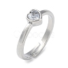2Pcs 2 Style Heart with Word Love Cubic Zirconia Matching Couple Rings Set RJEW-Z021-01P-5