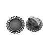 Adjustable Iron Flower Finger Ring Components Alloy Cabochon Bezel Settings PALLOY-Q300-19AS-NR-1