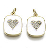 Brass Micro Pave Clear Cubic Zirconia Pendants KK-N227-37B-NF-1