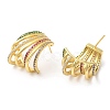 Colorful Rhinestone Claw Stud Earrings EJEW-D059-05G-2