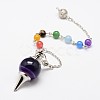 Dyed Natural Agate Beaded Pendulum Charm Bracelets BJEW-F193-M-3