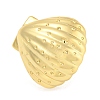 Shell Shape Rack Plating Brass Open Cuff Rings RJEW-N047-04G-RS-1