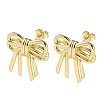 Bowknot Rack Plating Brass Stud Earrings for Women EJEW-A045-02G-1