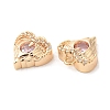 Brass & Glass & Cubic Zirconia Charms KK-G468-54G-01-2