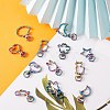 20Pcs 10 Styles Rainbow Color Vacuum Plated Alloy Keychain Clasps JX114A-5