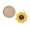 Beaded Sunflower Charms PALLOY-MZ00450-2