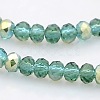 Half Rainbow Plated Faceted Rondelle Glass Beads Strands GLAA-A024B-HR13-1