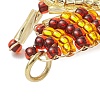 Handmade Glass Seed Beads Woven Pendants PALLOY-MZ00214-01-4